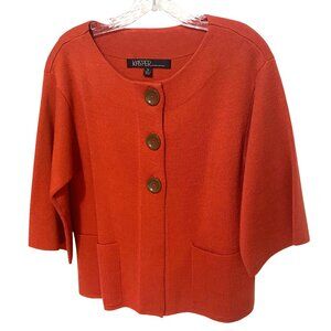 Vintage‎ Kasper Womens Ponte Knit Jacket S Mature Business Career Office Core